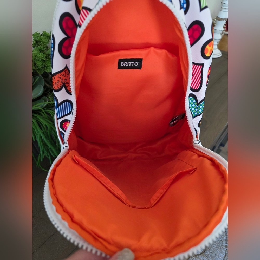 BRITTO Colorful Heart Print Backpack-Romero Britto - Picture 7 of 14